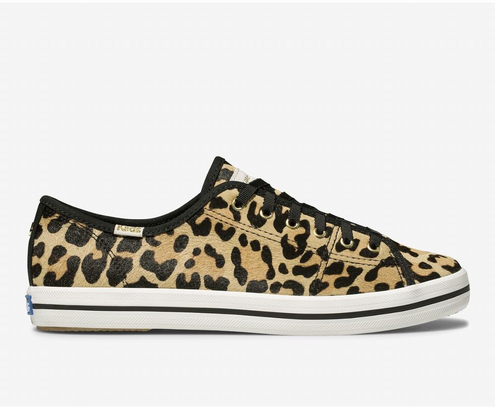 Women's Keds x kate spade new york Kickstart Calf Hair Sneakers Leopard Brown 0349278LM - South Afri